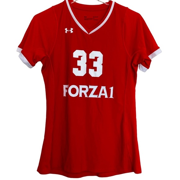Girls Short Sleeve V-Neck Volleyball T-Shirt Size Medium FORZA 1 Volleyball #33 - Picture 5 of 5